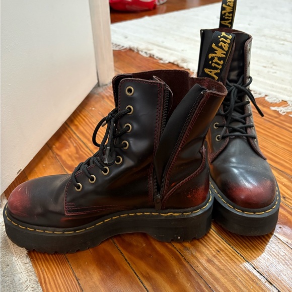 Dr. Martens Women’s Jadon Burgundy Boots - Picture 2 of 2